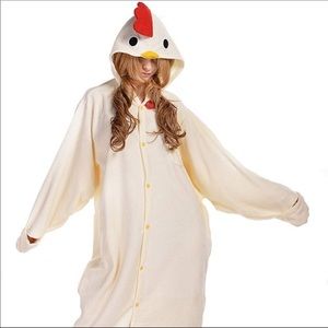 Newcosplay Adult Unisex White Chicken Onesie
